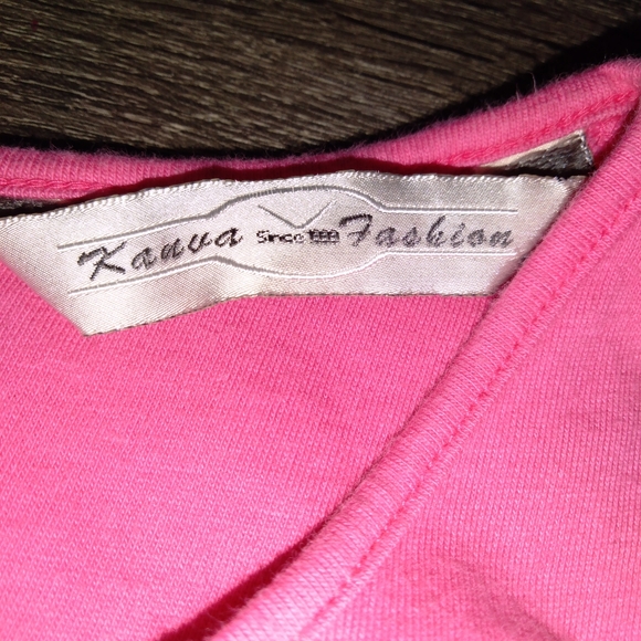 Kanva Fashion Cotton Pleated Dress Sleeveless Pink with Black Bow Size S - Picture 7 of 8